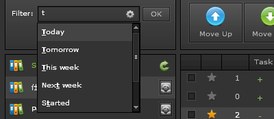 フィルタについているサジェスト機能