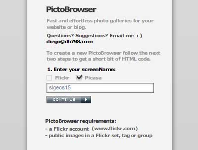 FlickrかPicasaを選択 FlickrかPicasaを選択