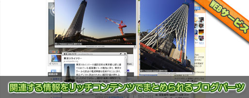 関連するリッチコンテンツをまとめられるブログパーツ