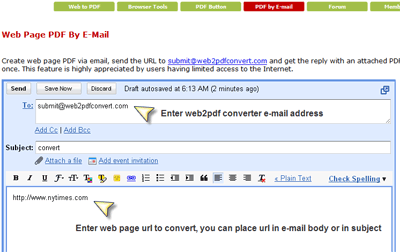 Web2PDF3 メールでPDF変換