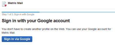 Metric-Mail3 Googleアカウント