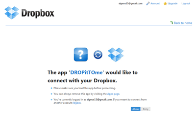 dropitto-me5 Dropboxの承認画面