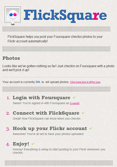 flicksquare8 設定完了