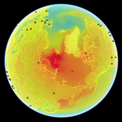 グーグルアースで未来の天気