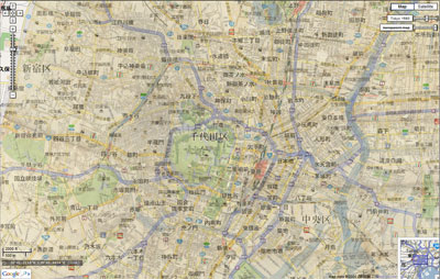 江戸地図と東京地図を重ねる