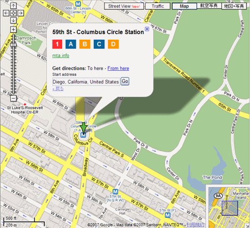 ニューヨーク、59th St - Columbus Circle StationAddress: