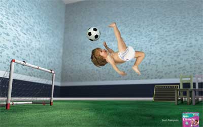パンパースのサッカー広告