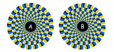 目の錯覚で円がまわる画像