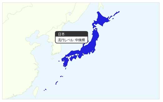 インフルエンザ トレンド地図