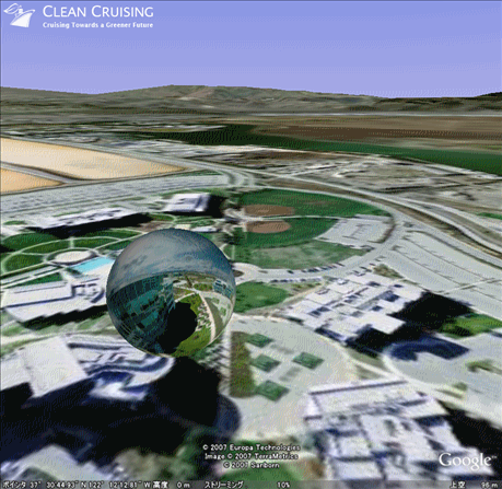 google-earth-太平洋は中心を支える