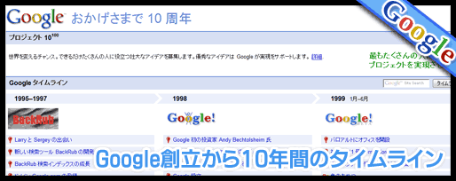 google10年間の歴史をタイムラインに