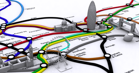ロンドンの地下鉄路線図を3Dで表現