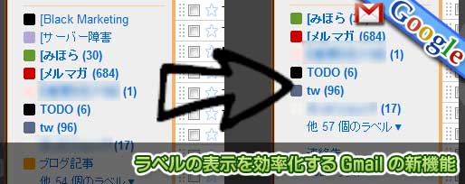 ラベルの表示を効率化する Gmail の新機能 ラベルの表示を効率化する Gmail の新機能