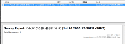 アンケートの得票数をRSSで受信