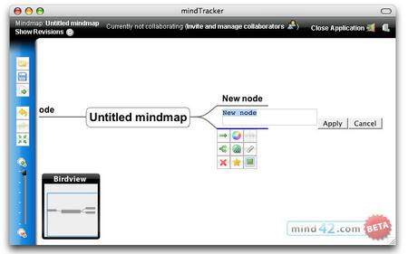 マインドマップ作成サービス「mind42.com」の画面